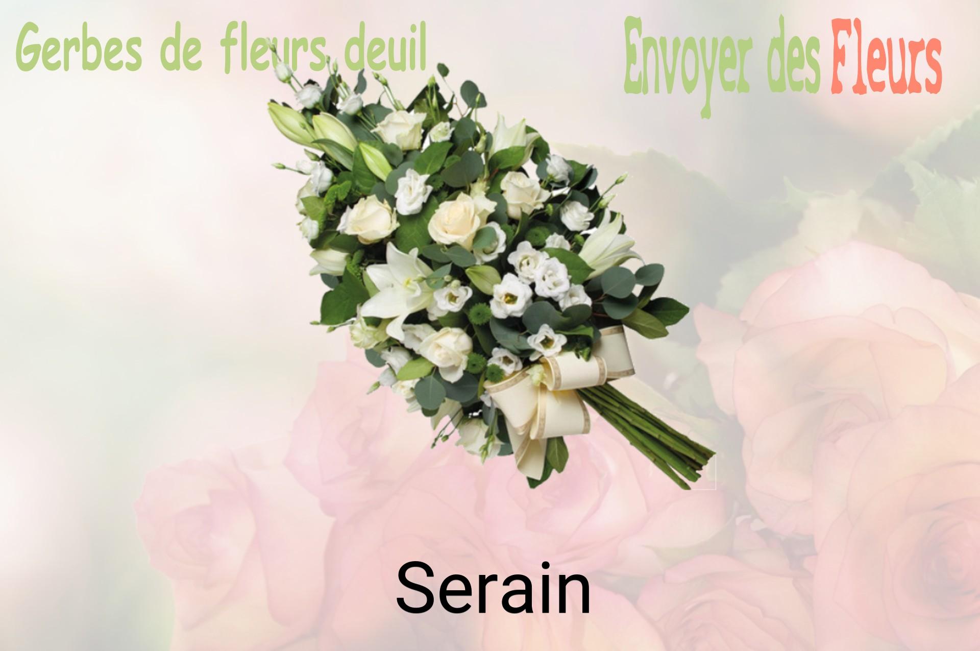 Gerbe de fleurs de deuil livrée à Serain